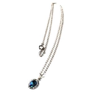 Silver toned Abalone Shell Pendant Necklace